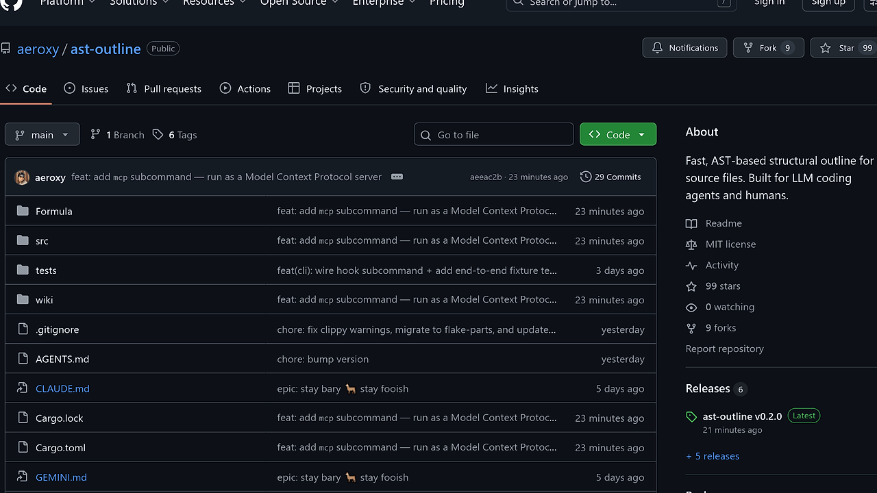 ast-outline — Source Code Navigation CLI Tools tool screenshot