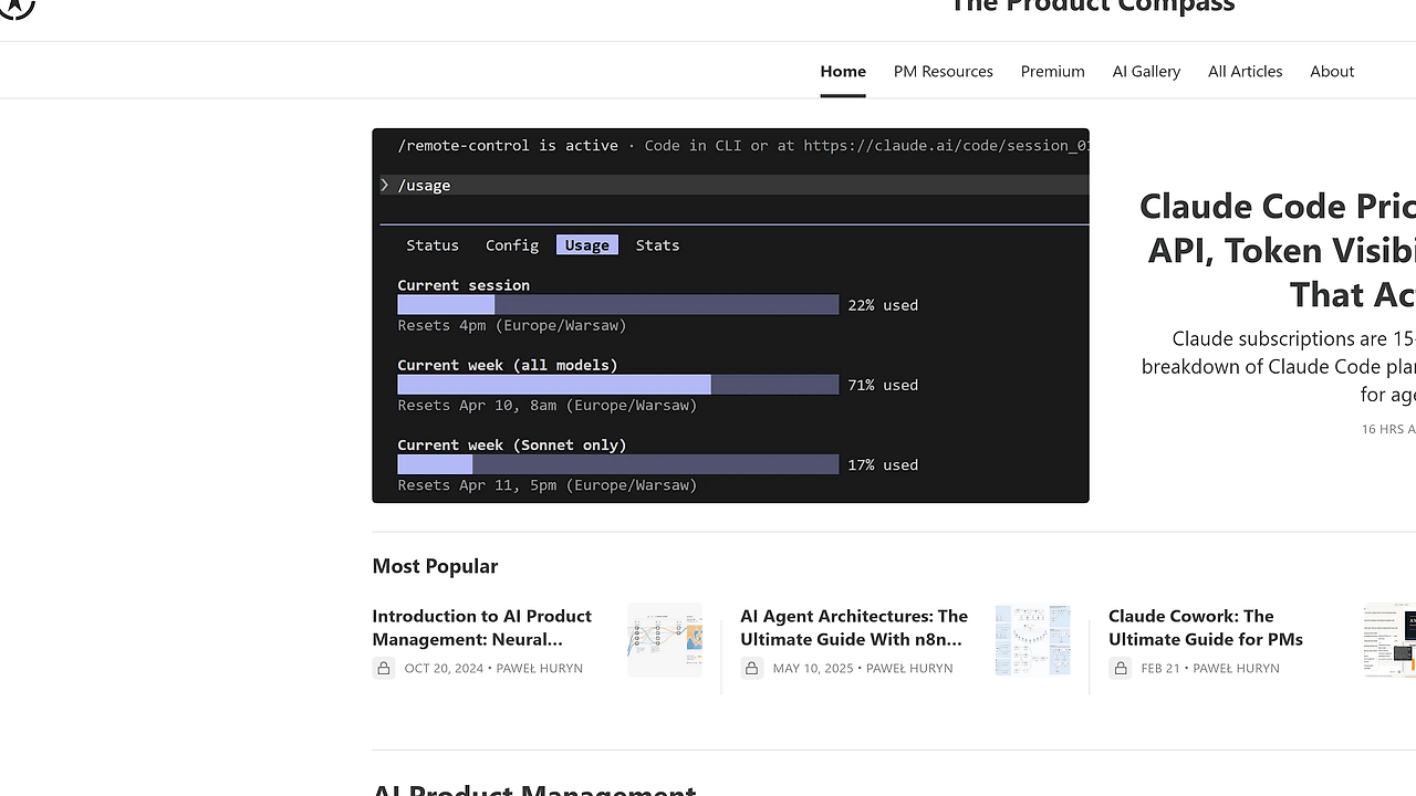Claude Code Usage Dashboard screenshot