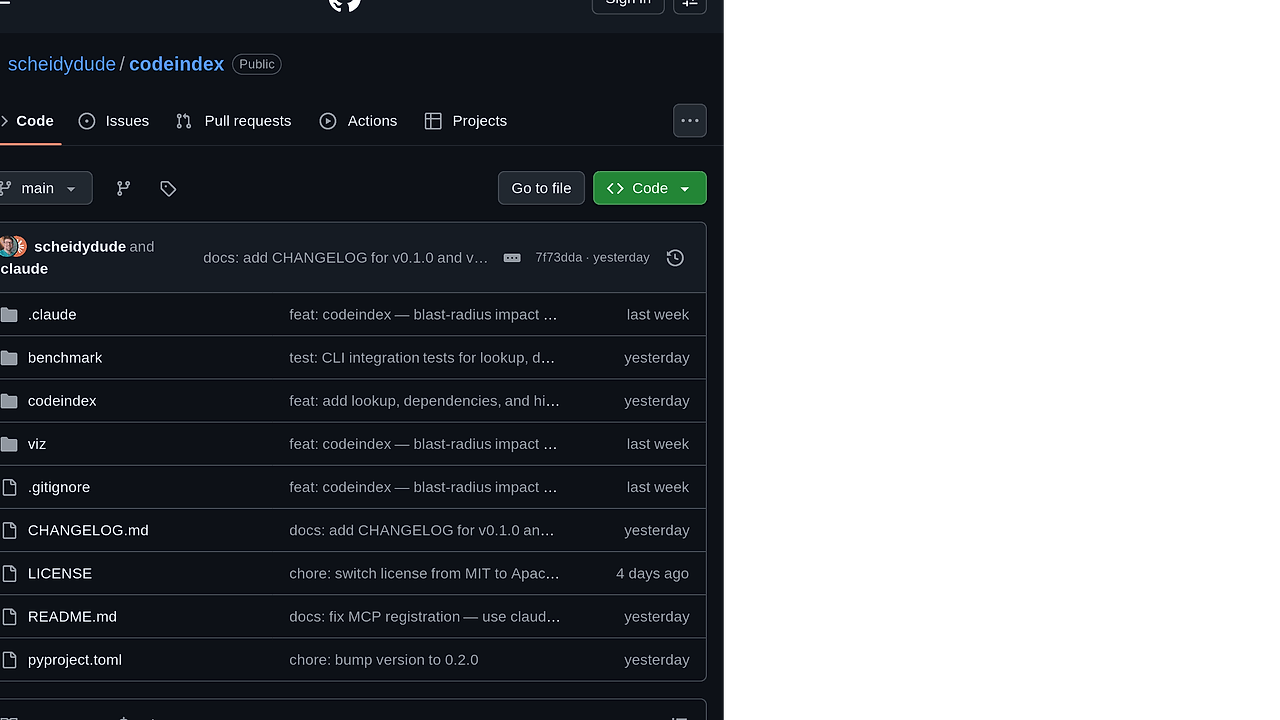 codeindex screenshot