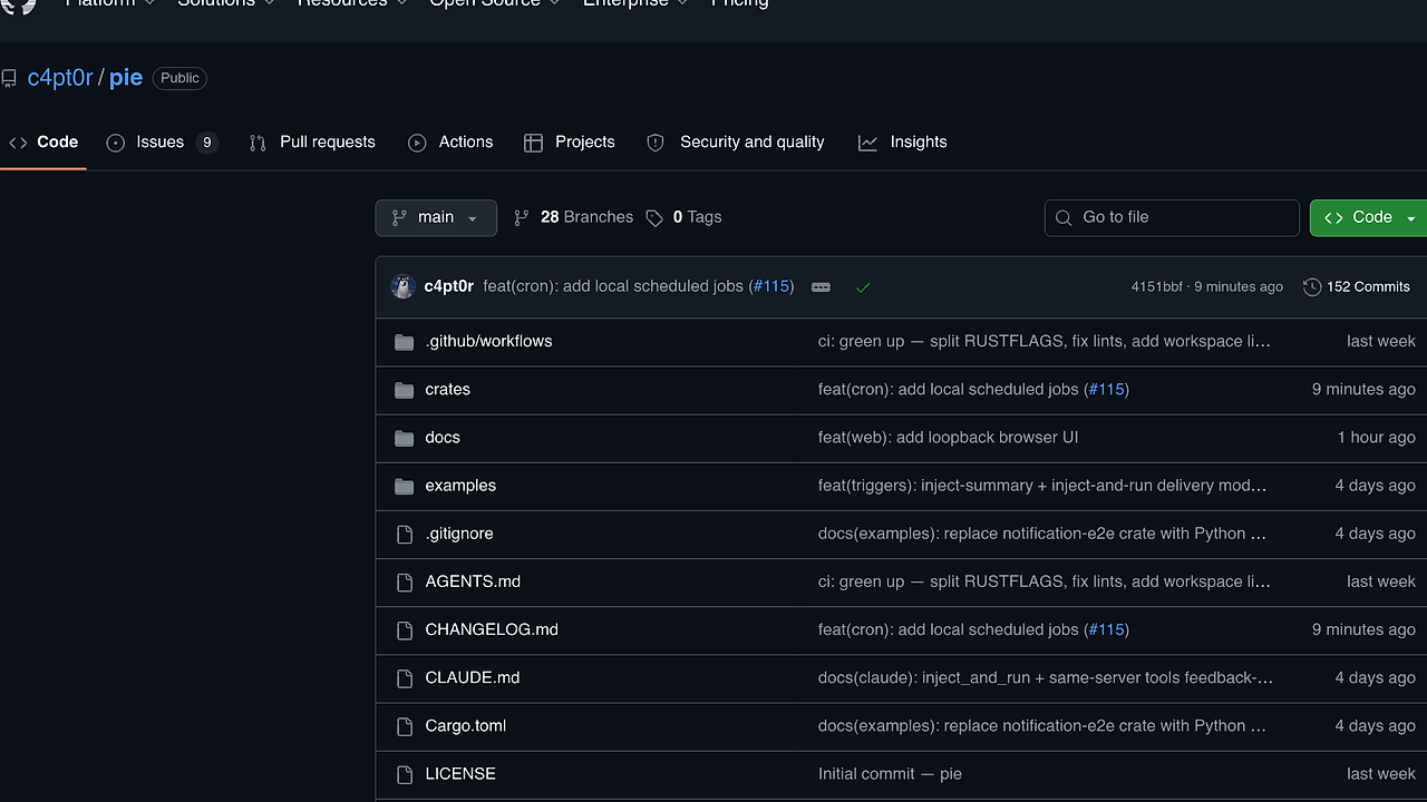 pie screenshot