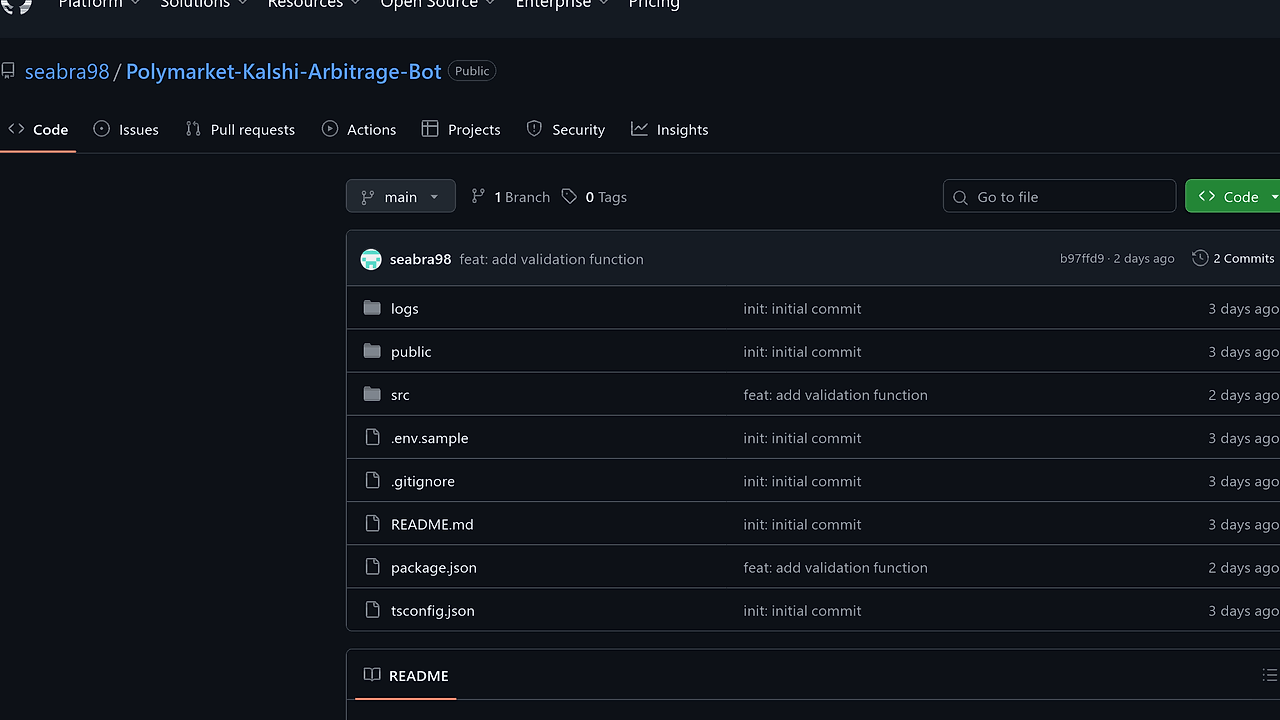 Polymarket Kalshi Arbitrage Bot screenshot