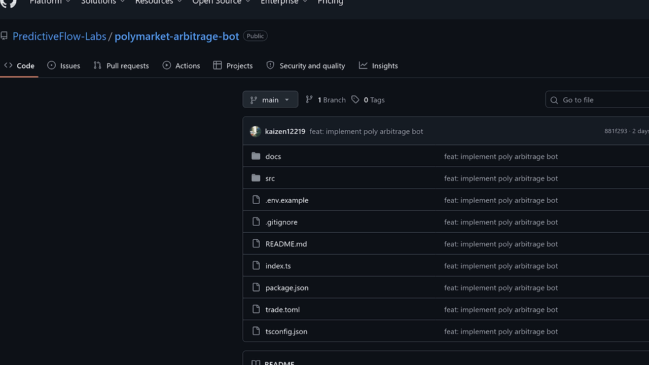 Polymarket Trading Bot screenshot