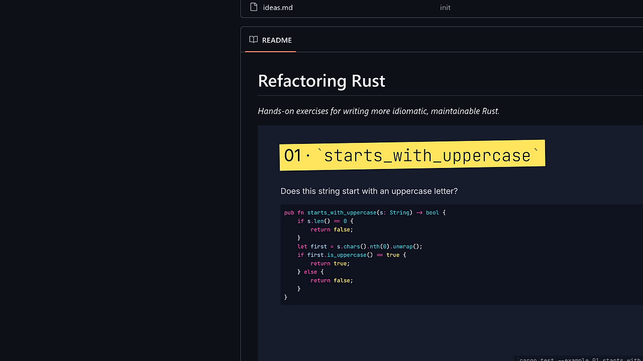 Refactoring Rust screenshot