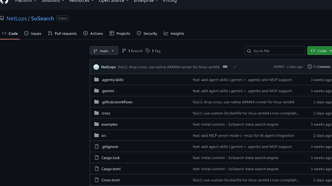 SoSearch screenshot