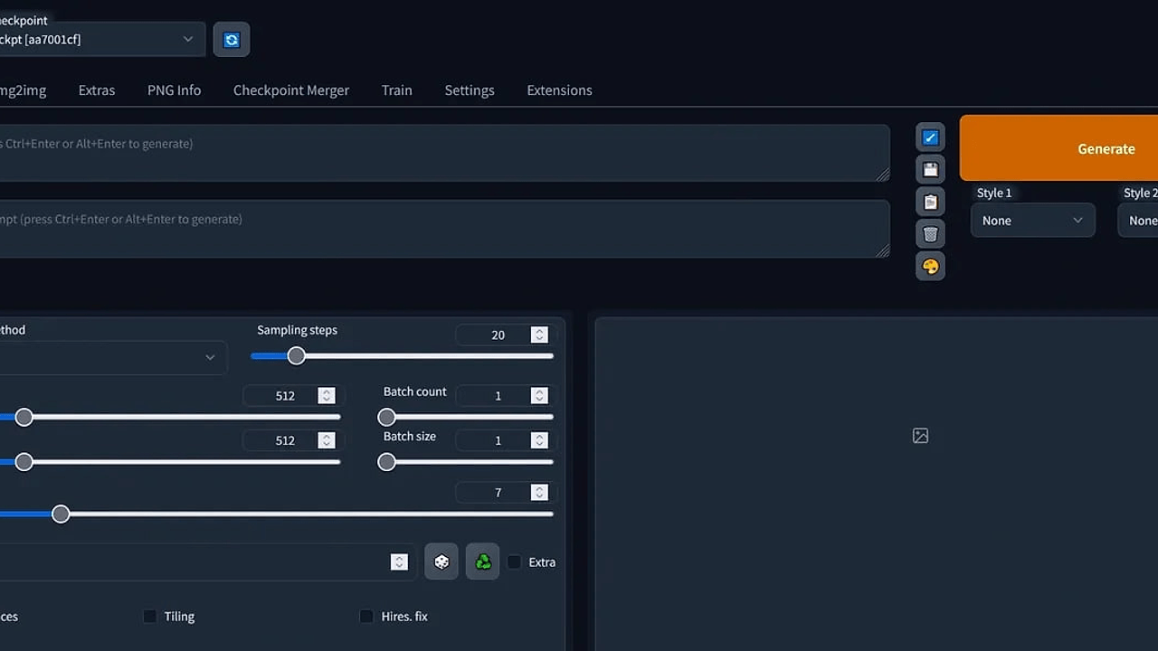 Stable Diffusion WebUI screenshot