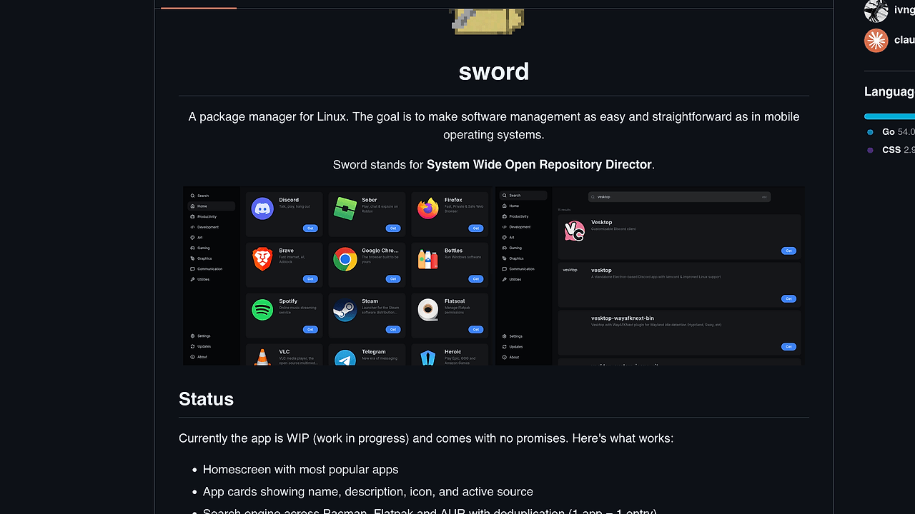 Sword screenshot