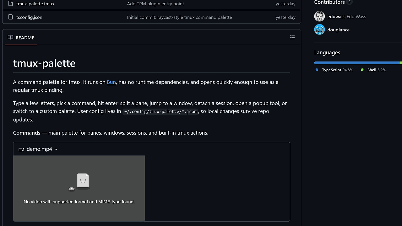 tmux-palette screenshot